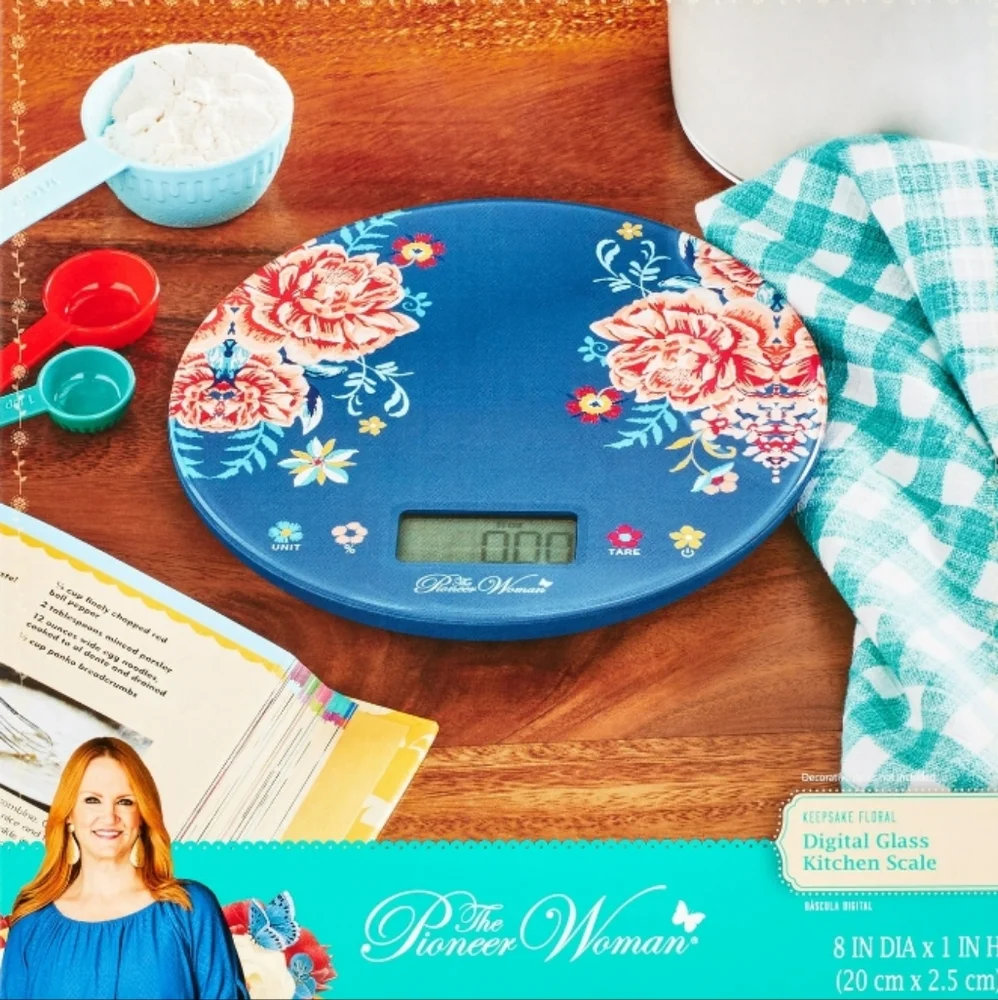 ❤️ SALE New Pioneer Woman Keepsake Floral 15 Lbs Bakery Digital Glass Scale